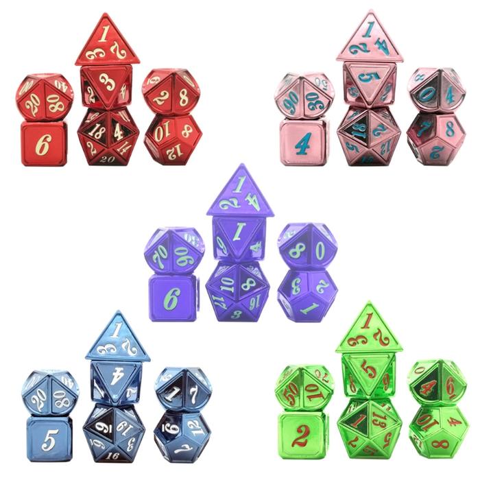 Metal DND Dice Set  Dice 7Pcs Ancient Copper Metal Dice