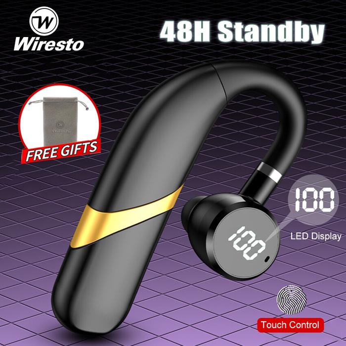 Wiresto Earphone Bluetooth Nirkabel, Headset Earbud Bluetooth