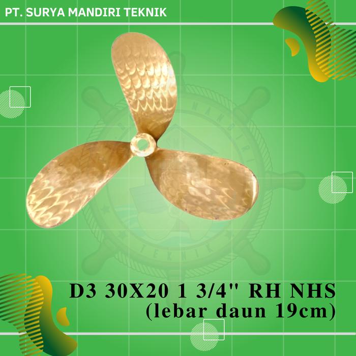 PROPELLER NHS KAPAL D3 30 X 20 O 1 3/4" KANAN RH BALING BALING KUNINGAN