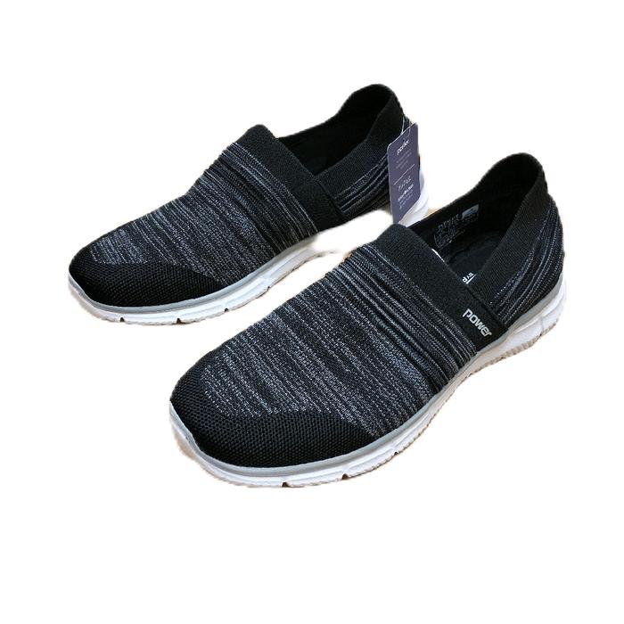 Sepatu Casual Pria Bata Power Terbaru Bahan Rajut Awet Ringan dan Nyaman Slip On Pria Warna Hitam Sn