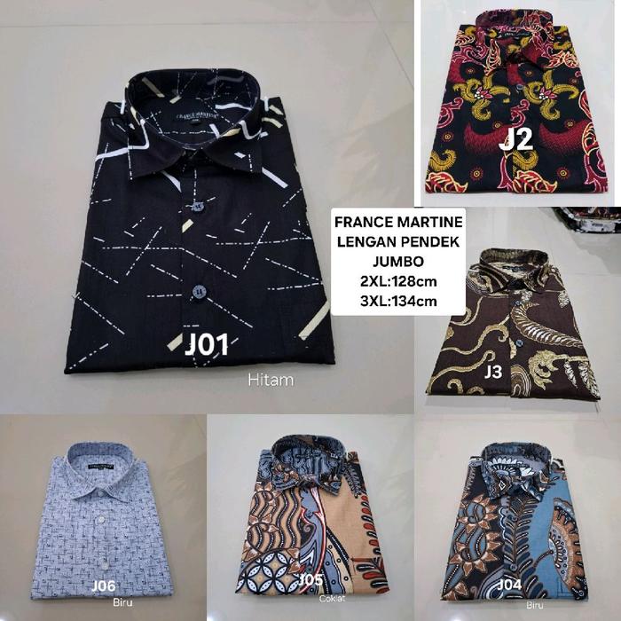 Kemeja Pendek JUMBO 2XL 3XL Katun France Martine