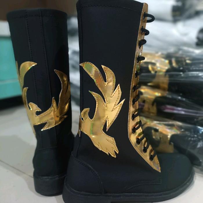 sepatu LKBB model semi mayoret kombinasi burung bahan r8 atau PU agak kaku tinggi 34 cm