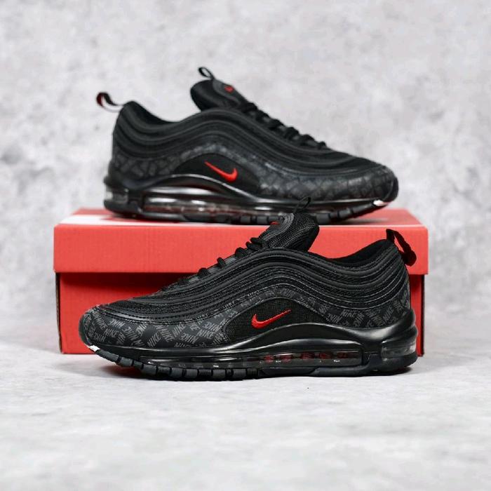 sepatu nike air max 97 black red replectif sneakers Hitam Merah Casual Shoes