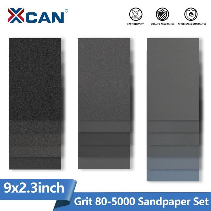 XCAN Kertas Pengamplasan Kering Air Set Amplas 9X3.6 Inci Kertas