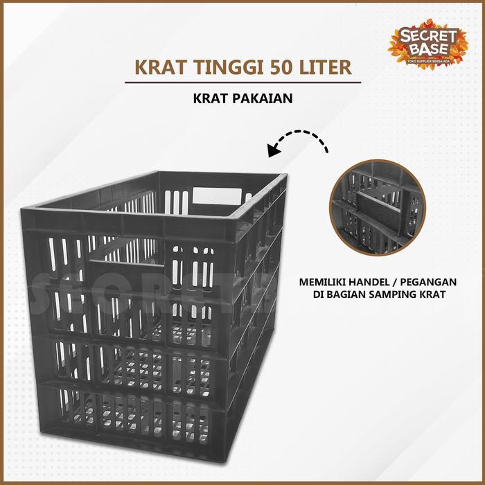 Krat Tinggi 50 Liter - Krat Rak Piring / Keranjang Pakaian Serbaguna Berkualitas