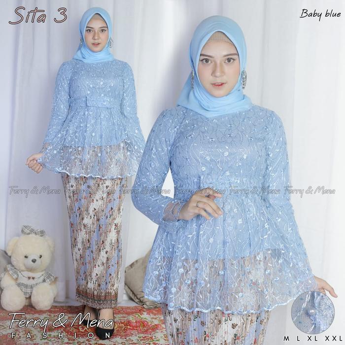 Setelan Kebaya sita tulle Remaja Kebaya Pesta wisuda Modern Style hijab Setelan Kebaya sita tulle Te