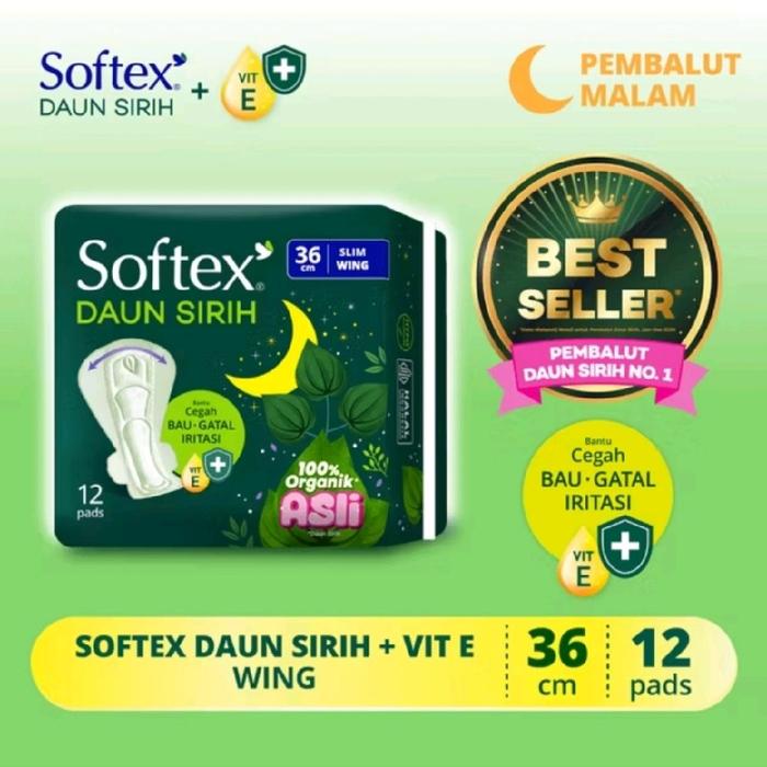 Softex daun sirih 36 cm isi 12 /pembalut wanita/pembalut 36 cm