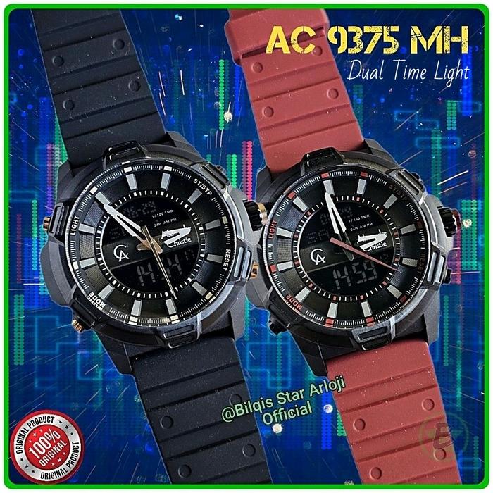 Alexandre Christie Digi Ac 9375 MH Dual Time Tali Karet Original