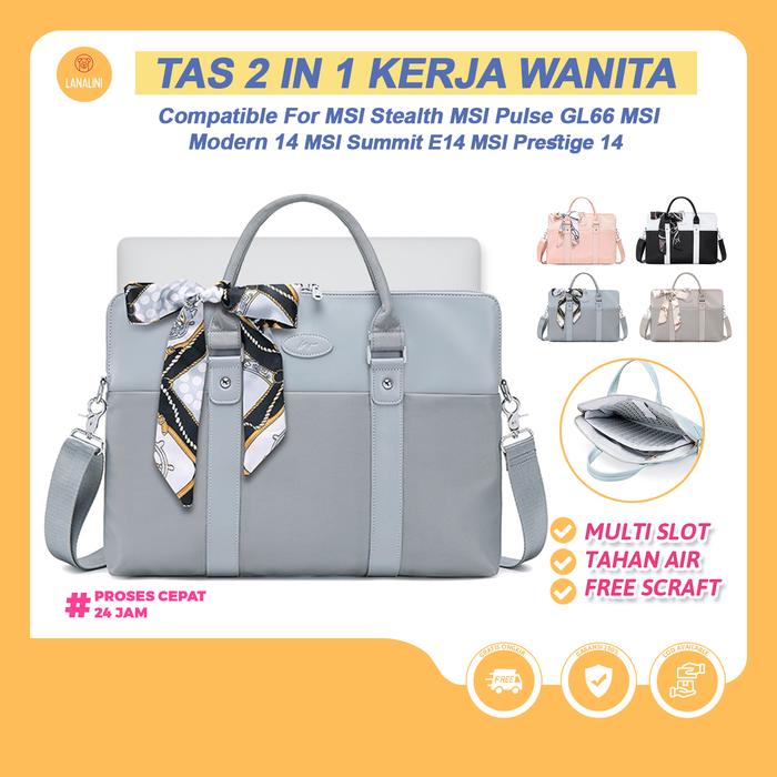 Tas Laptop Business MSI Modern Pulse GL66 Bravo Sword Prestige 13 14 inch Luggage Stra Hidden Pocket