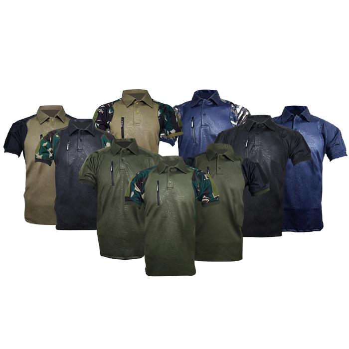 wangki combat shirt tactical bahan full spandex squba embos polos