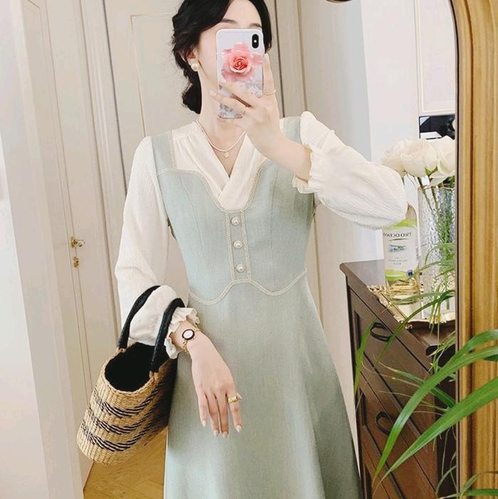 Missmoka Fiona Long Dress Gaya Vintage Klasik Eropa Dress Hijab