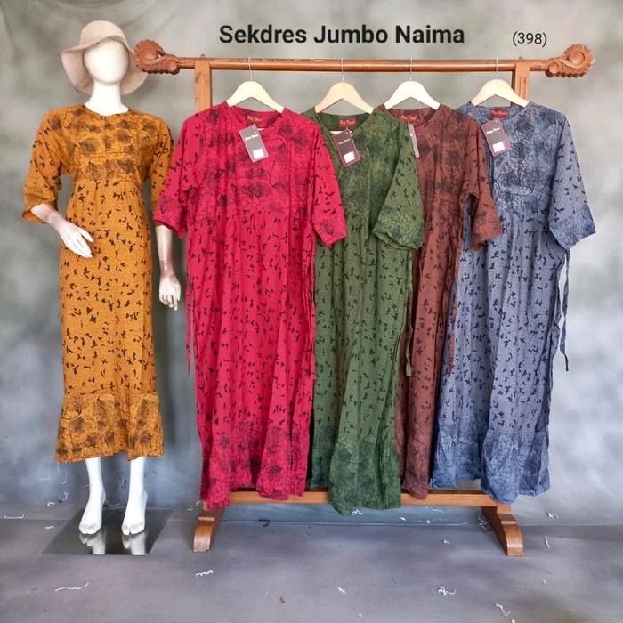 Sekdress Naima Rena Putri Diana Daster Batik Standar Jumbo Panjang Dress Wanita Katun Motif Model Ka