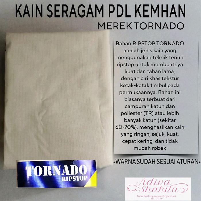 ADIVA-- KAIN PDL KEM HAN BAHAN RIPSTOP MERK TORNADO
