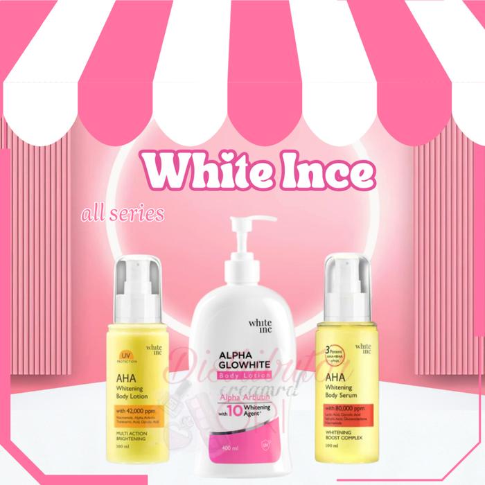 WHITE INC ALL SERIES ALPHA GLOWHITE BODY LOTION 400ML | AHA Body Lotion to Whitening | AHA Body Seru