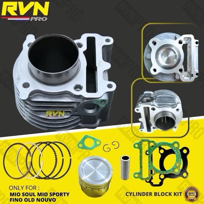 BLOCK SEHER BORING BLOK SEHER MIO SPORTY MIO SOUL MIO LAMA NOUVO ORIGINAL RVN PLUS PISTON KIT SEPAKE