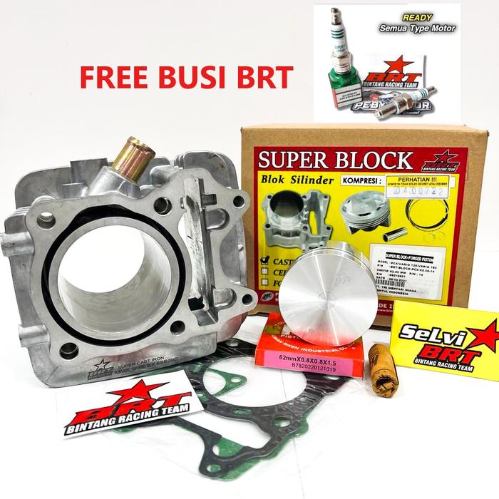 HOT SALE BLOK CAST IRON FORGED PISTON BRT VARIO 150 VARIO 125 PCX 150 ADV 150 DOUBLE COOLER 62mm 175