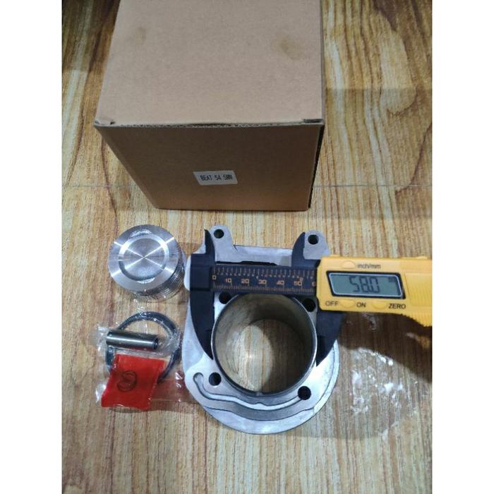 LANGSUNG KIRIM BLOK PISTON RING BEAT KARBU BORING PISTON 54.5 LUBANG LINER LUAR 58 BEAT KARBU SCOOP