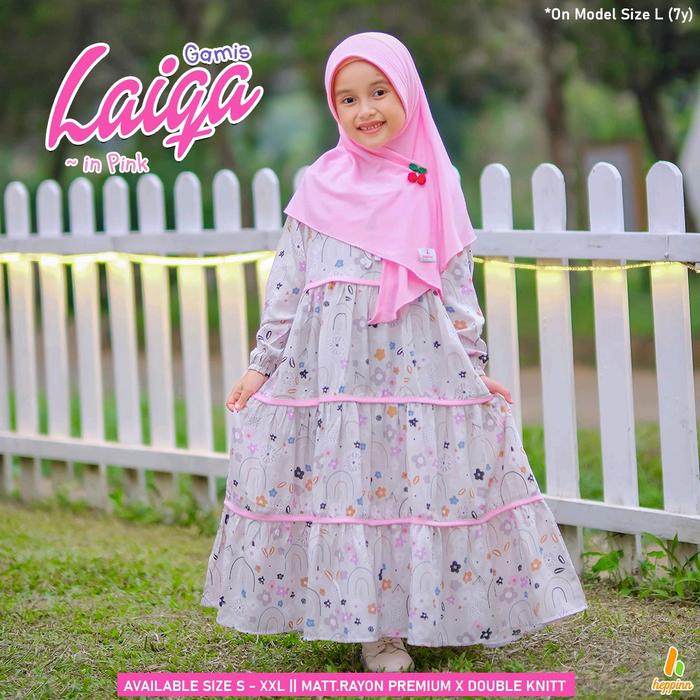 Laiqa gamis anak bahan rayon bunga Cantik