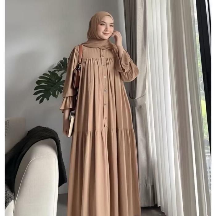 Gamis amanda rayon tuil, gamis lebaran gamis terbaru