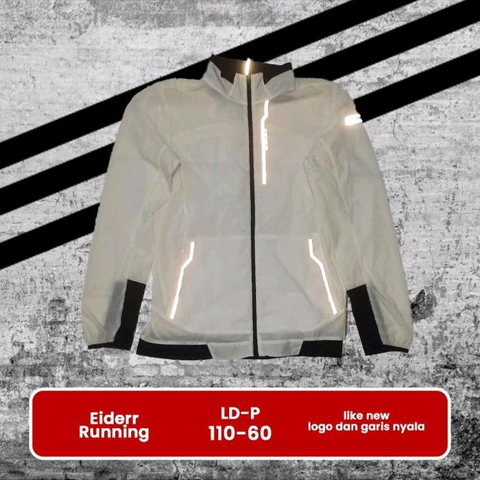 jaket running eider reflective putih gading