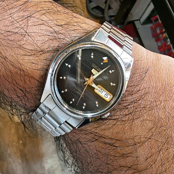 Jam tangan automatic vintage seiko 5 secondhand bekas diameter 35 original