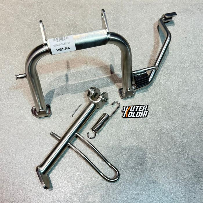 INOX Standar Dongkrak 1 & 2 Tengah Samping Stainless Vespa Sprint Primavera 3v iget abs