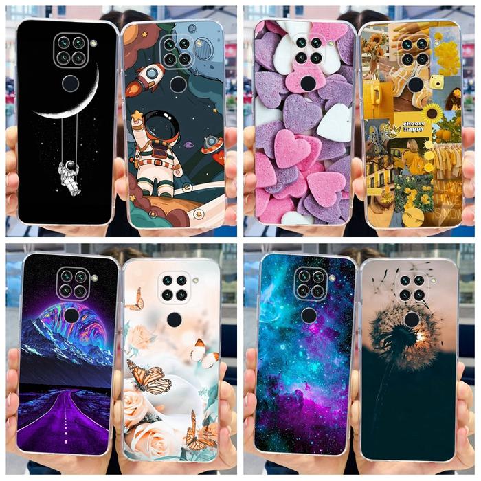 For Xiaomi Redmi Note 9 Case Lovely Astronaut Bumper Soft Silicone