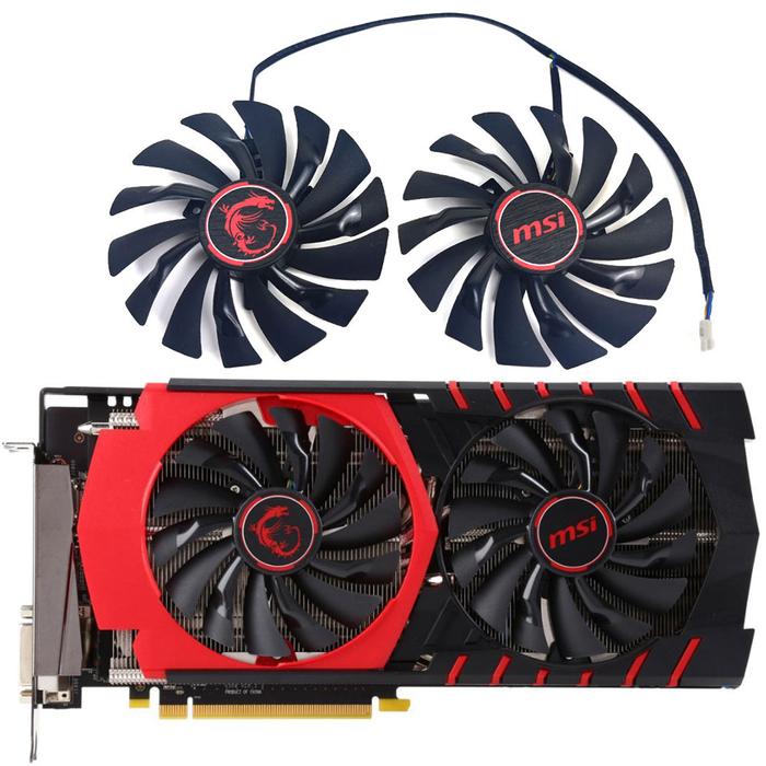 NEW 95MM 4PIN PLD10010S12HH R9 390 GAMING GPU Fan，For MSI Radeon R9 390、R9 380、R7 370、RX 470 GAMING 