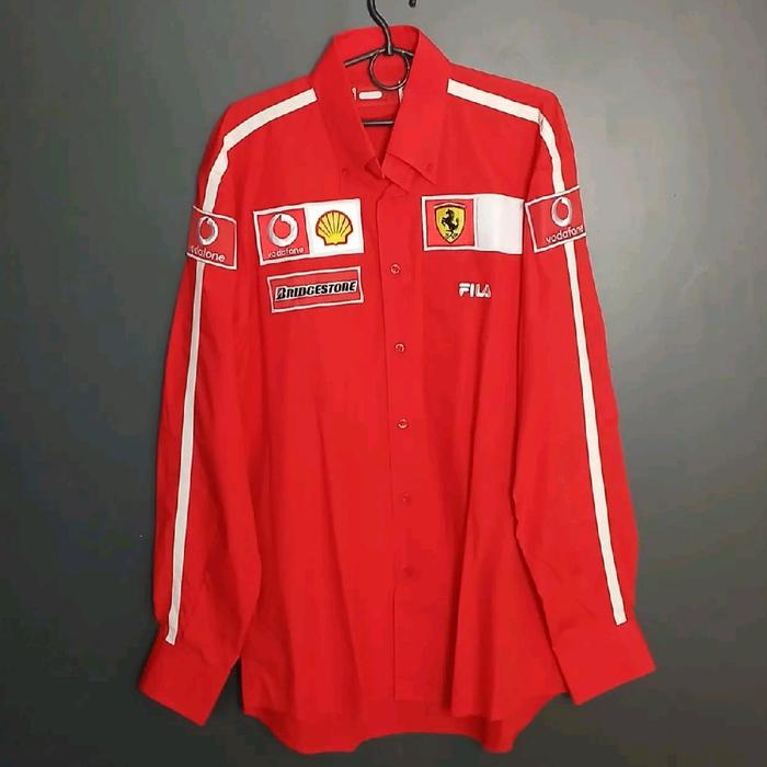 Workshirt Ferrari X Fila Vintage Long Sleeve Original Official Merchandise Scuderia Ferrari F1 Team