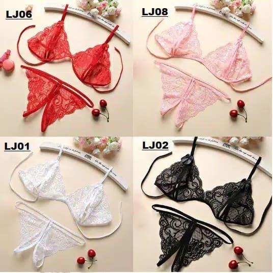 promo ..akhir tahun bra set lingerie open crotch / bra + CD transparan