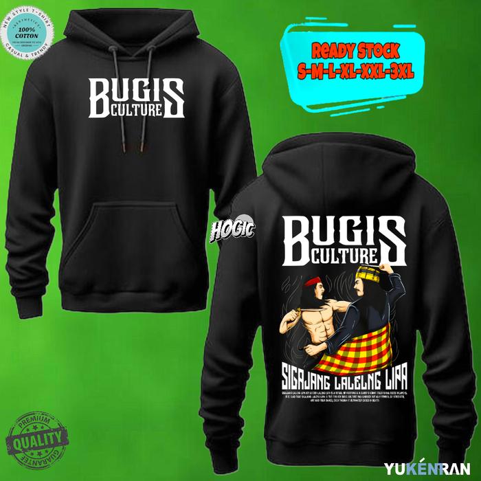 HOODIE JUMPER DAERAH BUGIS CULTURE TRADISI SI GAJANG LALELLING LIPA DESIGN SIMPLE CASUAL KEREN BAHAN