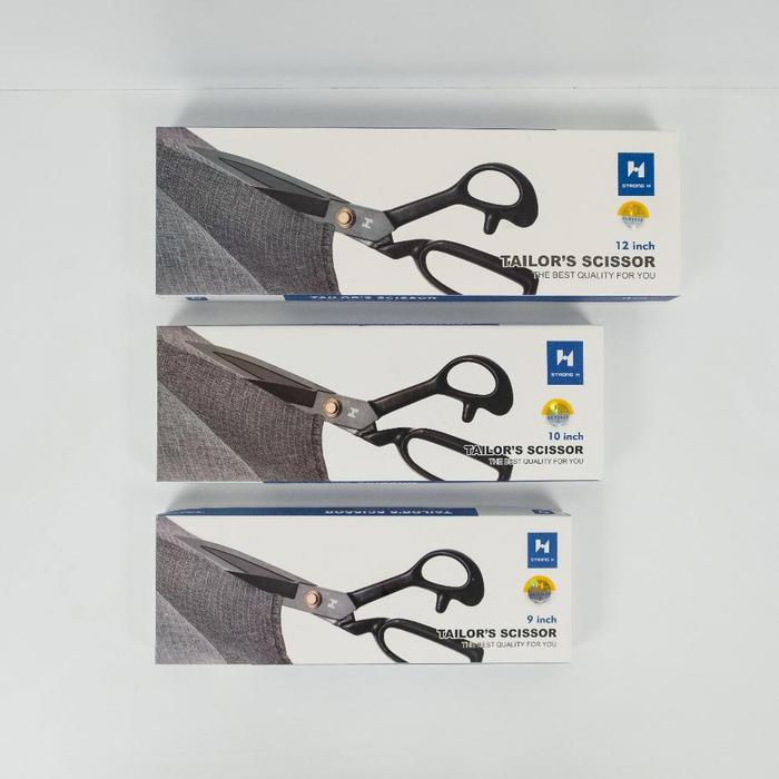 Gunting Potong Kain Strong H Ukuran 9 inch , Gunting Kain 10 inch , Gunting Kain 12 inch | Tailor's