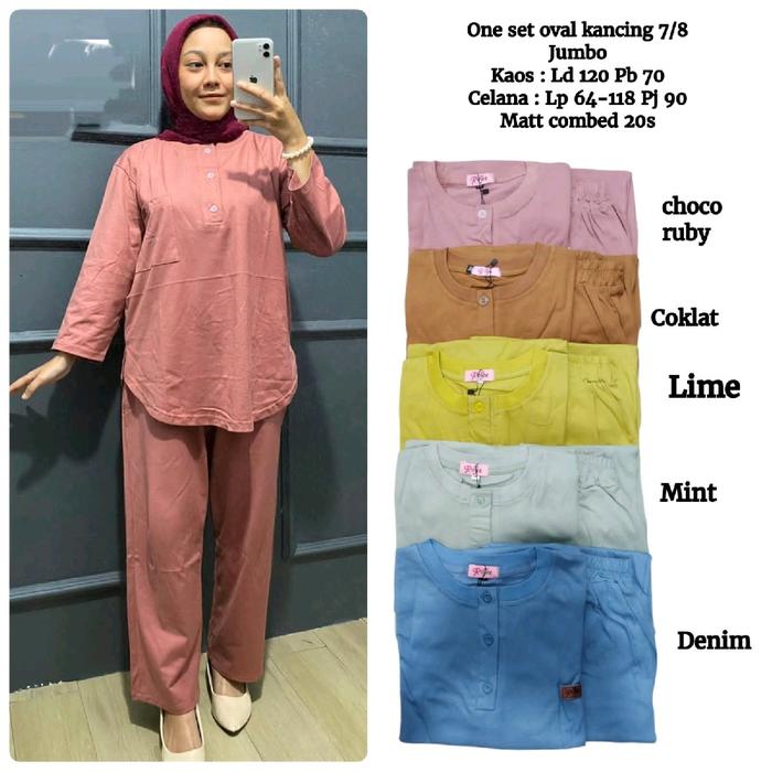 One Set Oval kancing Jumbo Original pojee BAHAN KAOS COMBET 20s premium TANGAN 7/9 non ban Busu