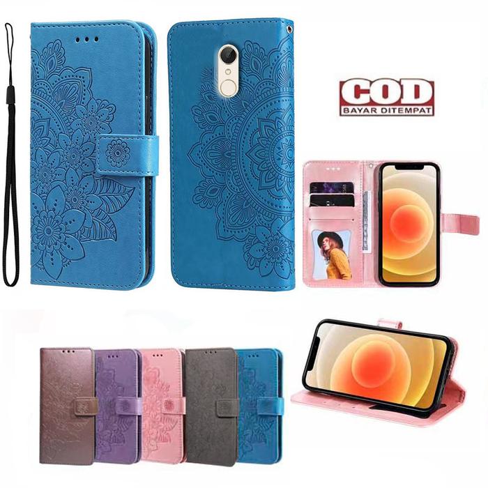 Redmi 5 Plus Leather Case Xiaomi Redmi5 Plus Casing dompet Flip Motif Bunga matahari PU Dompet Keran