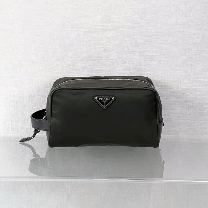 Prada Khaki Re-Nylon Speed Rock Pouch 22cm