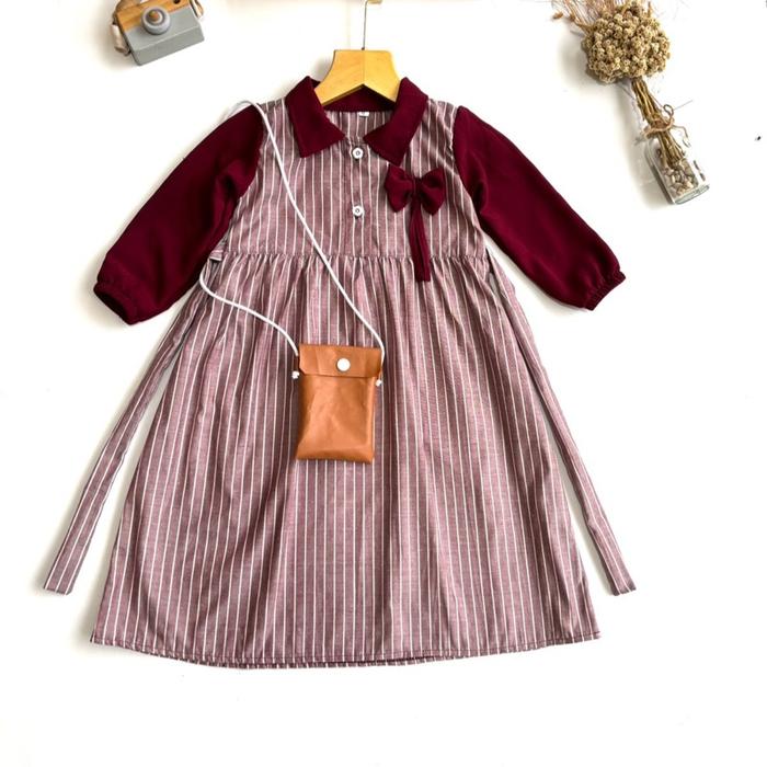 Gamis Anak Perempuan Model Andini Terbaru FREE Tas lucu 1 sampai 9 tahun Fashion