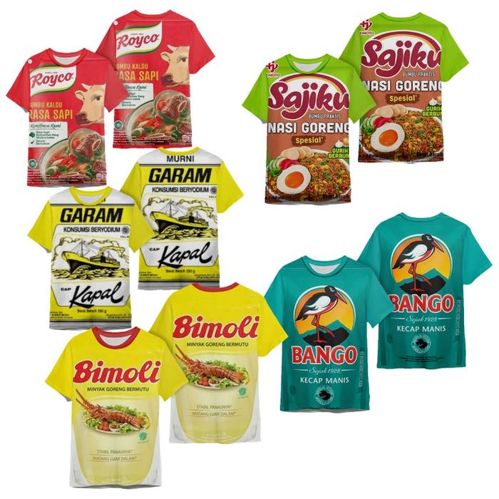 Kaos Anak Unik Bumbu Dapur Sablon Sublime Anti Luntur