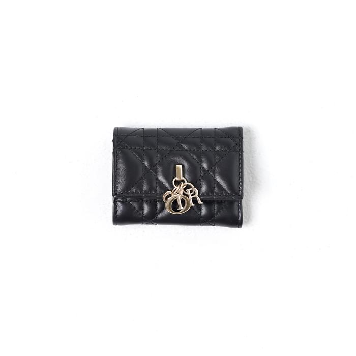 Dompet MY DIOR BLACK LEATHER TRIFOLD WALLET 100% ORIGINAL