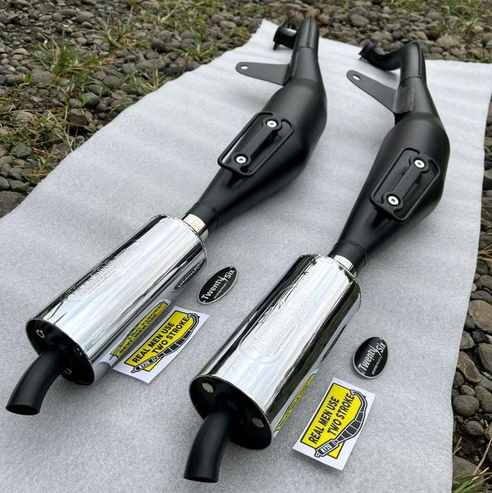 knalpot standar racing Yamaha Alfa champ perut hitam by Twentysix