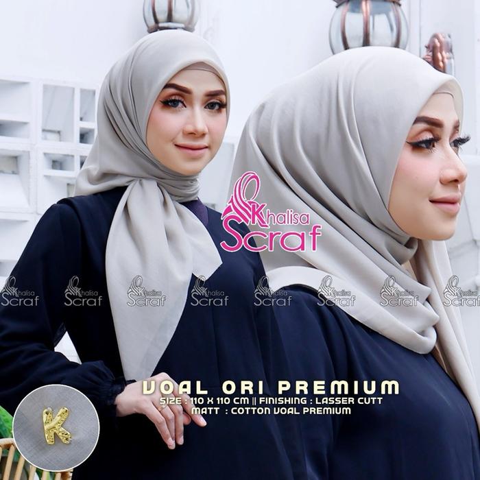 Khalisa Scraft Hijab Segi Empat Voal Ori Premium (110cm x 110cm) Muslim