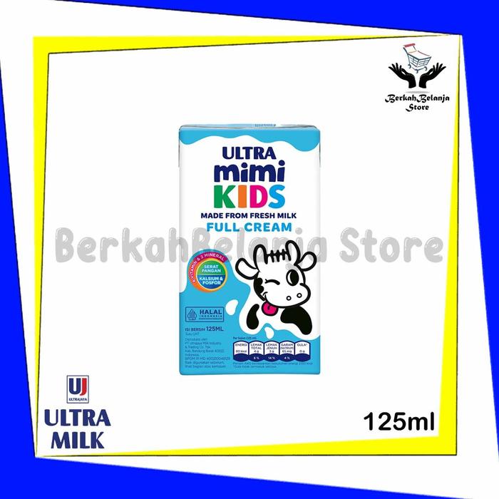 Ultra Mimi Susu UHT 125ml Full Cream 1 Karton (40 Pcs)