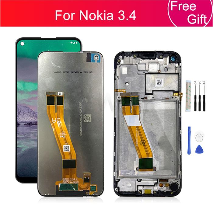 For Nokia 3.4 LCD Display Touch Screen Digitizer Assembly With Frame