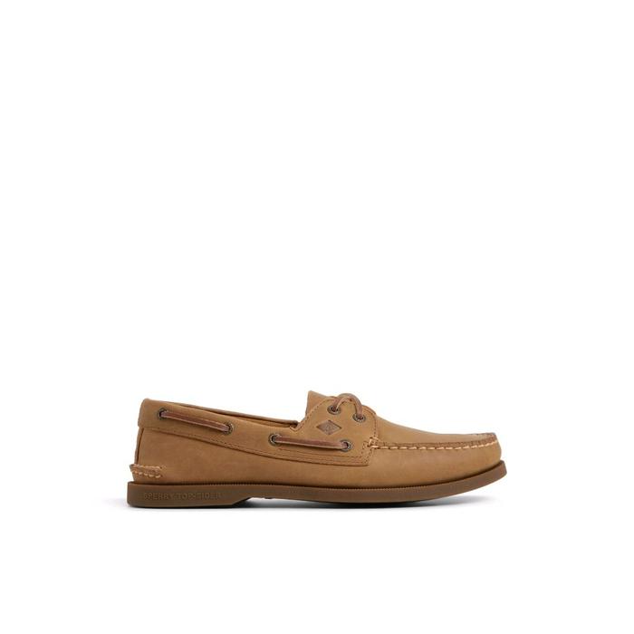sepatu loafers pria sperry top sider Sahara khaki brown