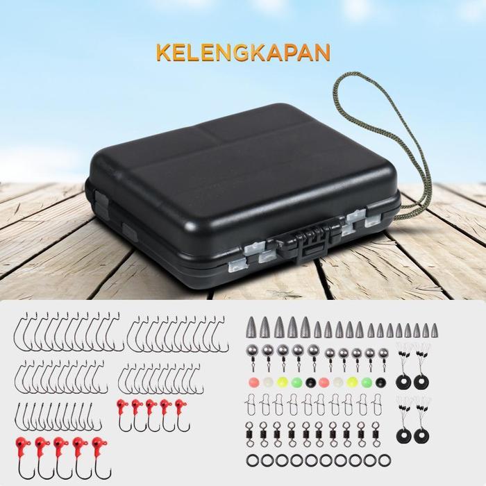 Set Kail Pancing Timah Kili Kili / Kail Pancing Fishing Hook Tackle Box Set 148 PCS - JY07