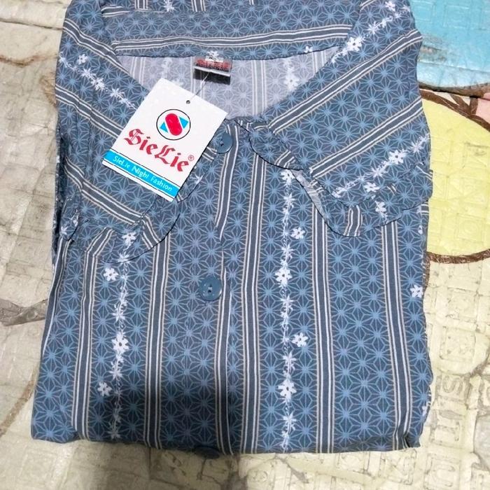 SieLie Sitelan Baju Piyama Sie Ukuran Jumbo Lengan 3/4 Cln Panjang dengan Desain Motif Bunga
