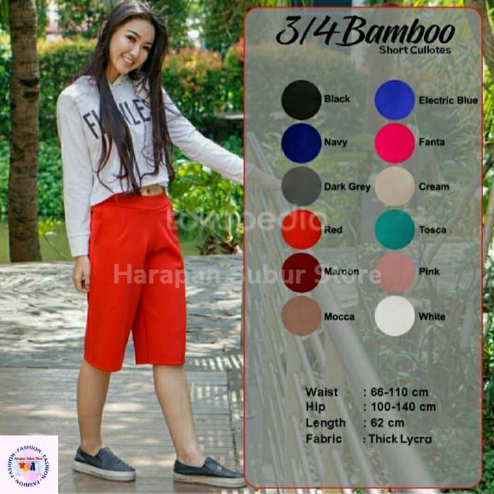 Celana Pendek 3/4 Kulot Wanita Scuba Standard Premium