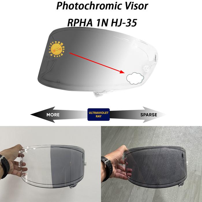 helmet Photochromic Visor For HJC RPHA 1N HJ-35 RPHA-1N