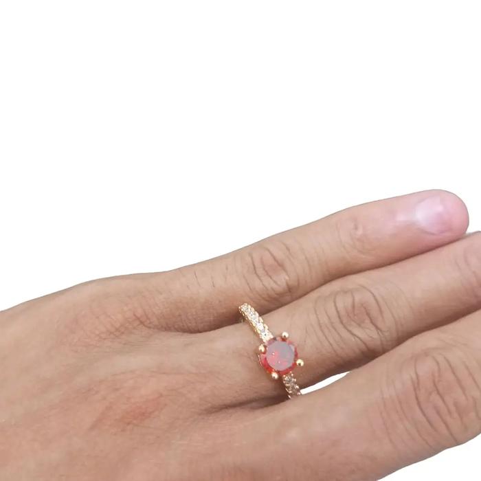 Cincin Mata Satu Warna Merah Terlaris Anti Karat Tahan Lama Bisa Cod untuk Perhiasan Tangan Titanium