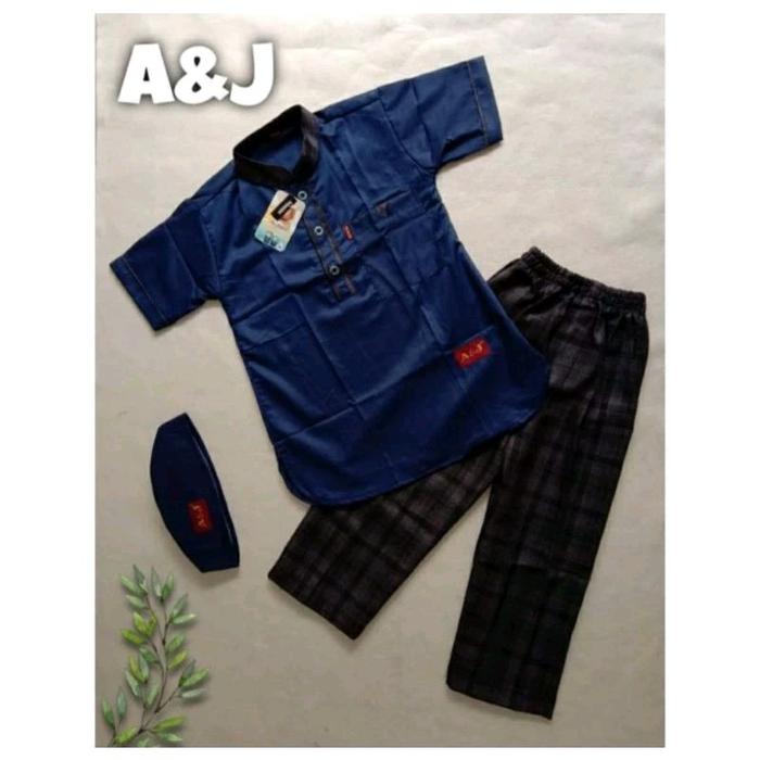 Setelan Baju Koko Anak A&J Kurta Pakistan Usia 3-13th By Al-jami' Muslim