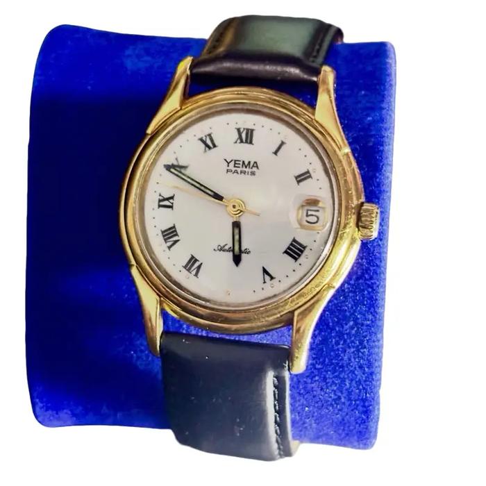 Yema Jam Tangan Yema Automatic Paris dengan Tali Kulit dan Desain Angka Romawi